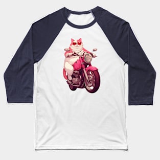 Cool cat riding motorbike Baseball T-Shirt